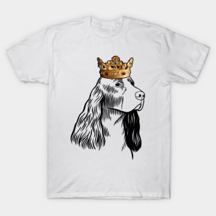 English Springer Spaniel Dog King Queen Wearing Crown T-Shirt